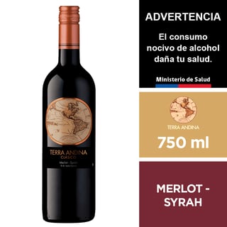 Vino Terra Andina Merlot - Syrah 750 Ml.