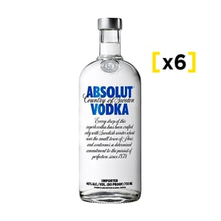 Vodka Absolut Blue Botella 750cc X6