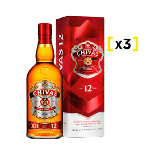 Whisky Chivas Regal 12 Años 1 Litro X3