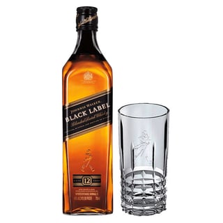 Whisky Johnnie Walker Black Label 750cc 40º alc.+ Vaso Vidrio JW