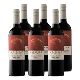 x6 Vino Adobe Emiliana Reserva Orgánico Cabernet Sauvignon 750cc (3.690 c/u)