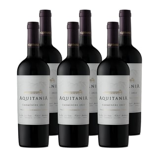x6 Vino Aquitania Carmenere 750cc ($9.990 c/u)