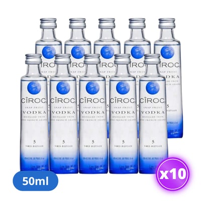 10x Miniatura Vodka Ciroc - 50ml (vidrio)