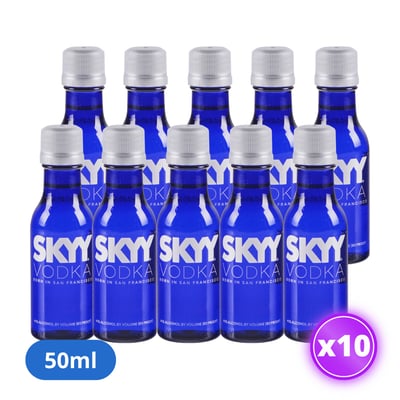 10x Miniatura Vodka Skyy - 50ml (plástico)