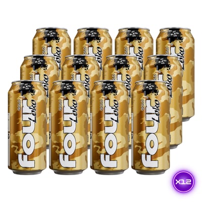 12x Bebida Four Loko Gold 12˚ - Lata 473cc