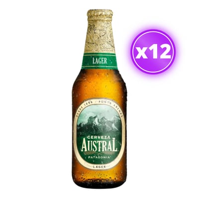 12x Cerveza Austral Lager Botella 330cc