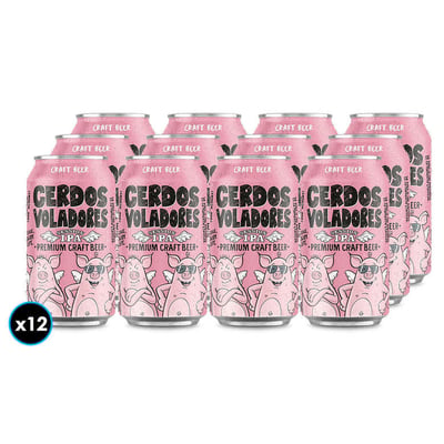 12x Cerveza Cerdos Voladores Session IPA 330cc 4,5°alc.