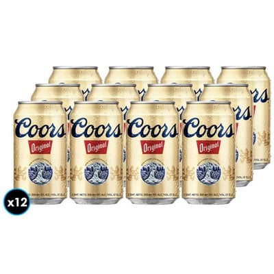 12x Cerveza Coors en Lata 350cc