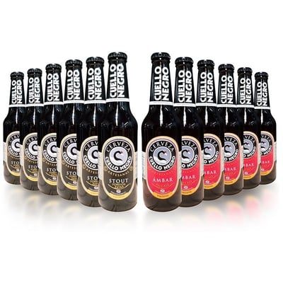 12x Cerveza Cuello Negro Mix - Botella 330cc