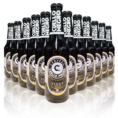 12x Cerveza Cuello Negro Stout 8˚ - Botella 330cc
