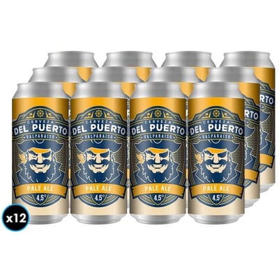 12X Cerveza Del Puerto Pale Ale Lata 473 CC 4.5° GL