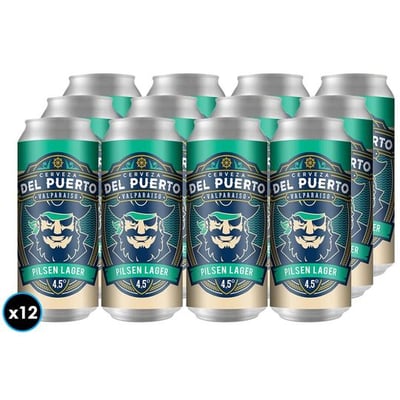 12X  Cerveza del Puerto Pilsen Lager Lata 473 cc 4.5° GL
