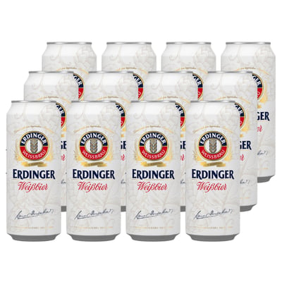 12x Cerveza Erdinger Weissbier 5,3˚ - Lata 500cc