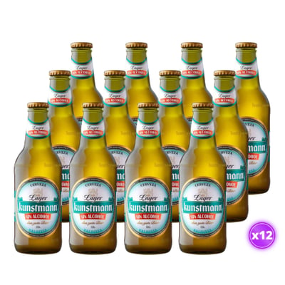 12x Cerveza Kunstmann Lager - Sin Alcohol Botella 330cc