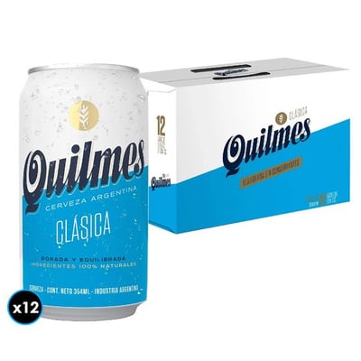 12x Cerveza Quilmes en Latas 354cc