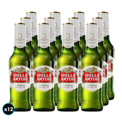 12x Cerveza Stella Artois en Botella 330cc