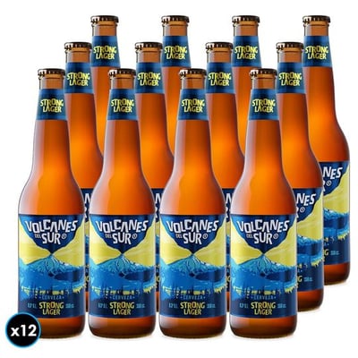 12x Cerveza Volcanes del Sur Strong Lager en Botella 350cc