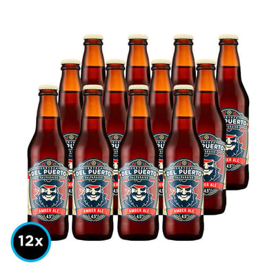 12x Cervezas Del Puerto Amber Ale en Botella 330cc