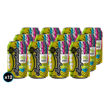 12x Cooler Manquehuito Piña Lata 350cc