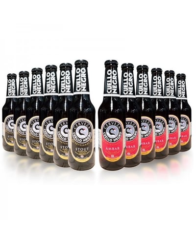 12x Mix Cerveza Cuello Negro 330cc