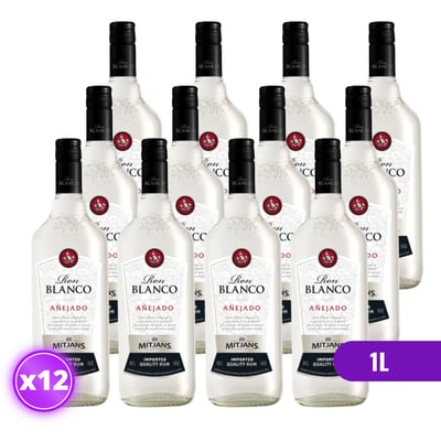 12x Ron Blanco Mitjans 40˚ - 1Litro