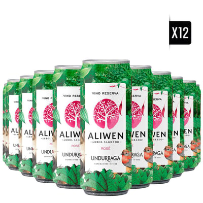 12x Vino Reserva Undurraga Aliwen Rose Rtd Lata 250cc