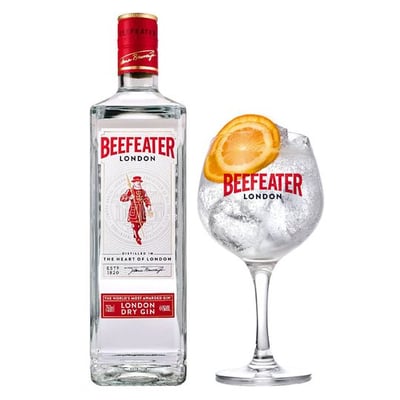 1x Gin Beefeater 750cc 40º alc. + Copa Vidrio Beefeater