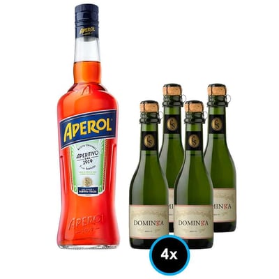 1x Licor Aperitivo Aperol 750cc + 4x Espumante Casa Silva Dominga Brut 375cc