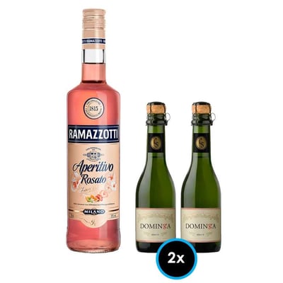 1x Licor Aperitivo Ramazzotti Rosatto 700cc + 2x Espumante Casa Silva Dominga Brut 375cc