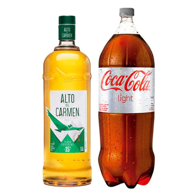 1x Pisco Alto del Carmen Especial 1,5 lts. 35º alc. + 1x Coca Cola Light 3 Litros