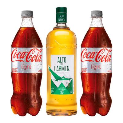 1x Pisco Alto del Carmen Especial 1,5 lts. 35º alc. + 2x Coca Cola Light 1,5 Litros