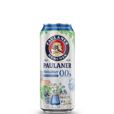 24 Cervezas Paulaner Weissbier Sin Alcohol 500cc