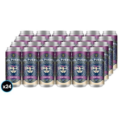 24X Cerveza Del Puerto Porter Lata 473 CC 4.5° GL