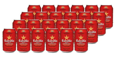24x Cerveza Estrella Damm en Latas de 330cc