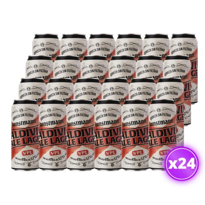 24x Cerveza Kunstmann Valdivia Pale Lager Lata 470cc