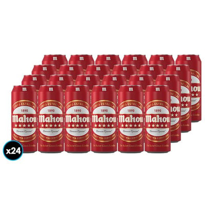 24x Cerveza Mahou 5 Estrellas en Lata 500cc