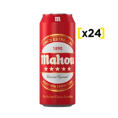24x Cerveza Mahou 5 Estrellas Latas 500cc