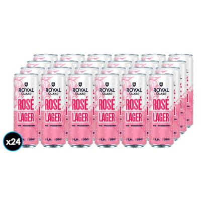 24x Cerveza Royal Guard Rose Lata 350cc