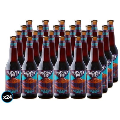 24x Cerveza Volcanes del Sur Bock Chocolate Naranja Botella 350cc