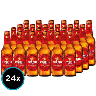 24x Cervezas Estrella Damm en Botellas 330cc