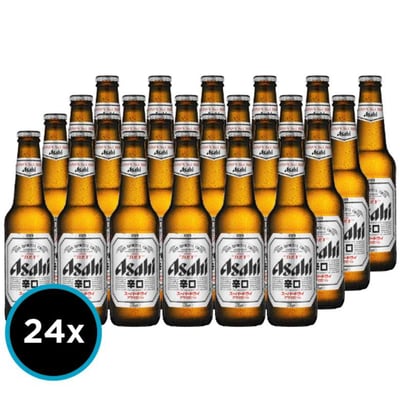 24x Cervezas Japonesa Asahi Super Dry Botella 330cc