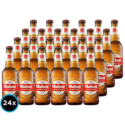24x Cervezas Mahou 5 Estrellas en Botella 330cc