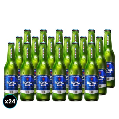 24x Cervezas Royal Guard Cero Botella 355cc 