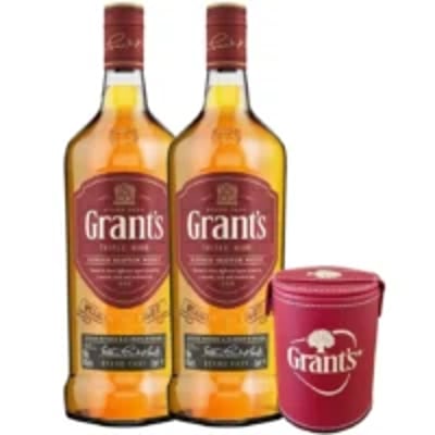 2 Whisky Grants Triple Wood 1 Litro + Cacho