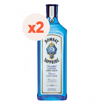 2x Gin Bombay Sapphire 40º 750cc