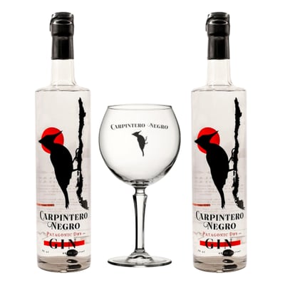 2x Gin Carpintero Negro - 750ml + Copa