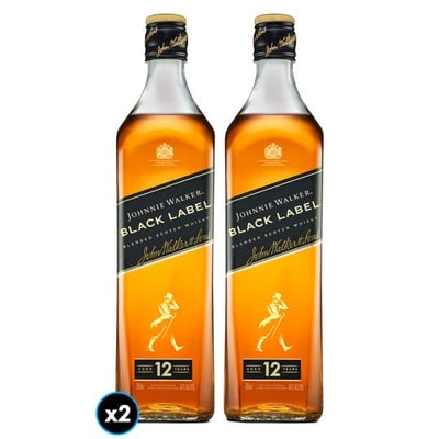 2x Whisky Johnnie Walker Black Label 750cc 40º alc.