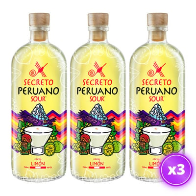 3x Cóctel Secreto Peruano Sour Limón - 1L