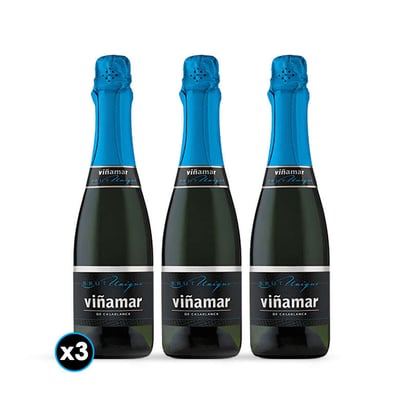 3x Espumante Viñamar Unique Brut Botella 375cc