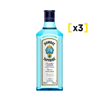 3x Gin Bombay Sapphire 750 Cc